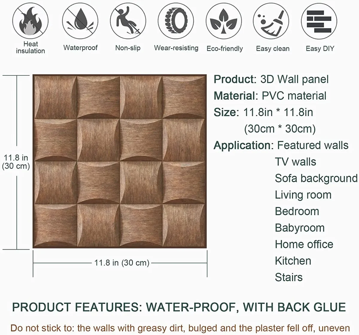 3D Waterproof Wall Panel for Home Interior